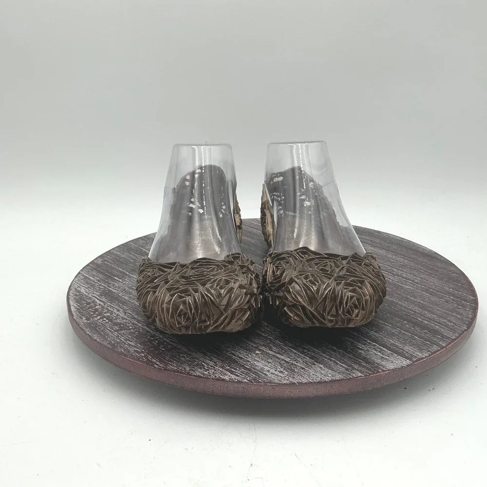 Melissa Flats Womens 6 Campana Papel VII Rose Bronze Jelly Shoes Glitter Ballet